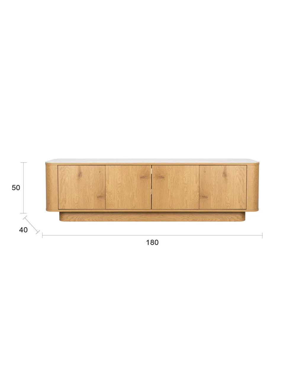 Buffet en bois de chêne 180x40x50cm Oréa - The Cool Republic