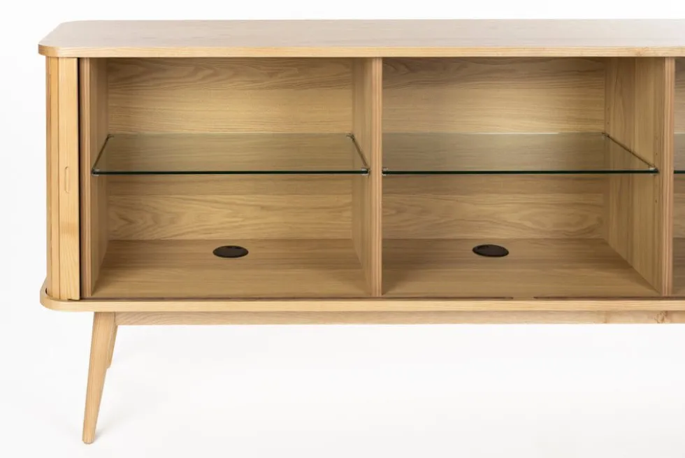 Buffet en bois de frêne naturel 180x40x75cm Barbier - Zuiver