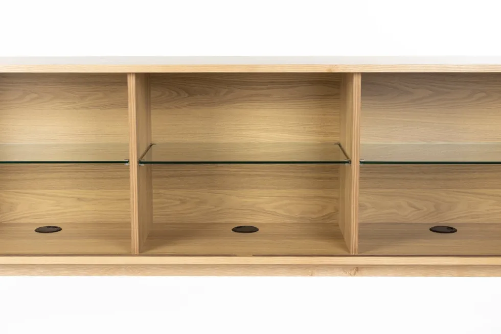 Buffet en bois de frêne naturel 180x40x75cm Barbier - Zuiver