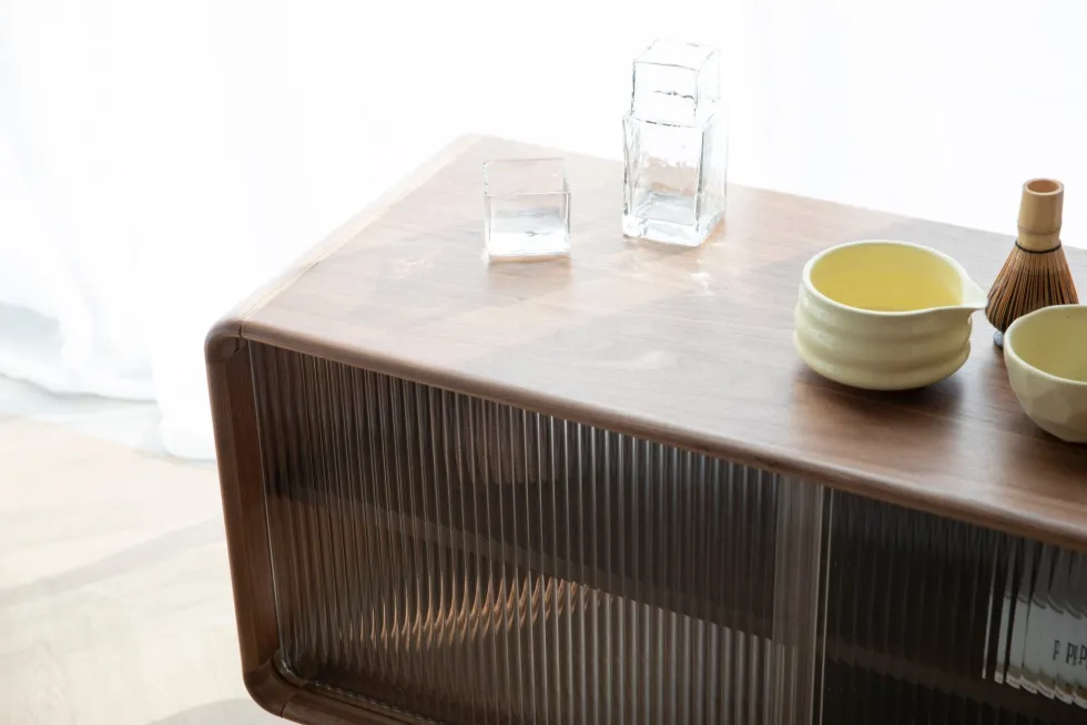 Buffet en bois de noyer 40x100x55cm Rise - Zuiver