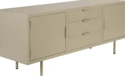 Buffet en bois et métal beige 140x40x55cm Siena - The Cool Republic