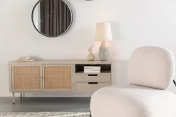 Buffet en bois et métal beige 38x150x55cm Sora - The Cool Republic