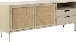 Buffet en bois et métal beige 38x150x55cm Sora - The Cool Republic