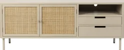 Buffet en bois et métal beige 38x150x55cm Sora - The Cool Republic