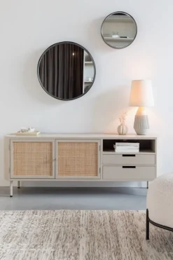 Buffet en bois et métal beige 38x150x55cm Sora - The Cool Republic
