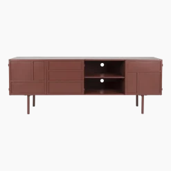 Buffet en bois et métal rouge 160x36x58cm Siena - The Cool Republic