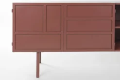 Buffet en bois et métal rouge 160x36x58cm Siena - The Cool Republic