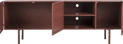 Buffet en bois et métal rouge 160x36x58cm Siena - The Cool Republic