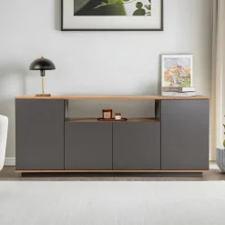 Buffet en bois gris et beige 180x44,5x75cm Arista - Home Design