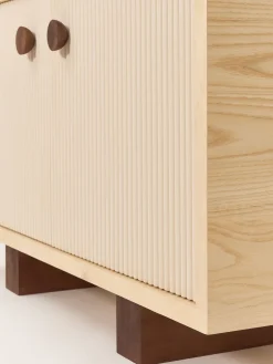 Buffet en bois massif d'hévéa et frêne naturel 120x40x70cm Heju x Nobodinoz - Nobodinoz