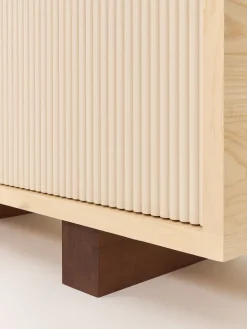 Buffet en bois massif d'hévéa et frêne naturel 120x40x70cm Heju x Nobodinoz - Nobodinoz