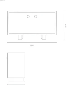 Buffet en bois massif d'hévéa et frêne naturel 120x40x70cm Heju x Nobodinoz - Nobodinoz