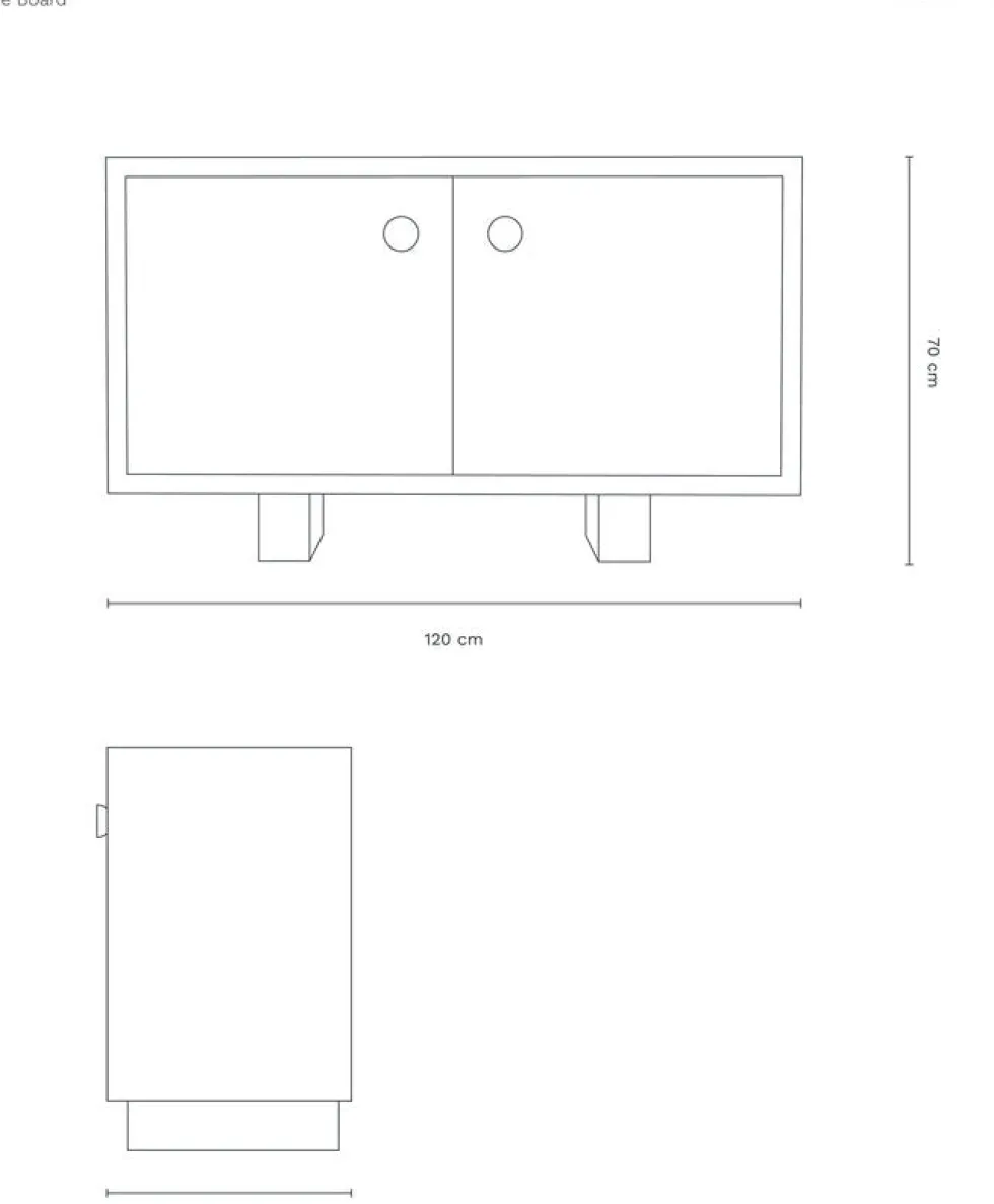 Buffet en bois massif d'hévéa et frêne naturel 120x40x70cm Heju x Nobodinoz - Nobodinoz