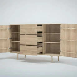 Buffet en chêne blanchi huilé Fawn - Gazzda