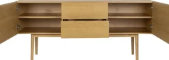Buffet en chêne massif avec 2 portes et 2 tiroir 160x40x72cm Hight - Zuiver