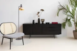 Buffet en chêne noir 180cm Travis - Zuiver