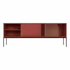 Buffet en mdf et acier terracotta Met Media - noo.ma