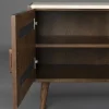 Buffet en travertin et chêne finition noyer 160x40x60cm Arda - Dutchbone