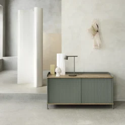 Buffet gris et chêne 124 cm Enfold - Muuto