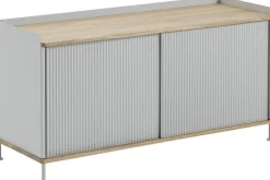 Buffet gris et chêne 124 cm Enfold - Muuto