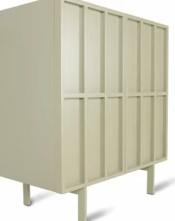 Buffet haut en bois mdf et métal caillou 80 x 40 x 89 cm - Hkliving