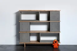 Buffet ouvert en béton et plaqué chêne Dice configuration 24 - Lyon Béton