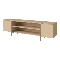 Buffet ouvert en chêne huilé blanchi 240cm Daia - Bolia
