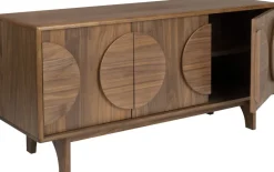Buffet 3 portes en bois de noyer 40x120x58cm Groove - Zuiver
