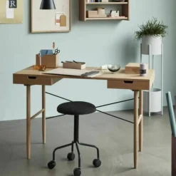 Bureau avec 2 compartiments en chêne naturel - Hübsch