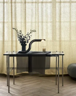 Bureau en acier poli et marbre blanc TS - Gubi