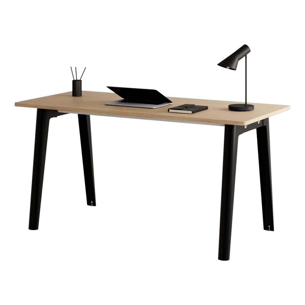 Bureau en chêne éco-certifié 150 x 70 cm piètements noirs New Modern -Tiptoe