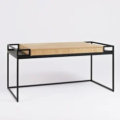 Bureau en chêne et métal noir 160cm K16 - Custom form