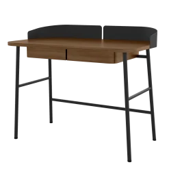 Bureau en chêne teinté et métal noir 100 x 60 x 81,5 cm Victor - Hartô