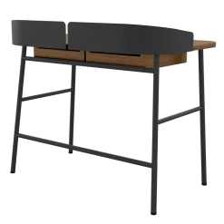 Bureau en chêne teinté et métal noir 100 x 60 x 81,5 cm Victor - Hartô