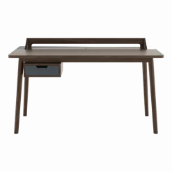 Bureau en noyer et tiroir gris ardoise Honoré - Hartô