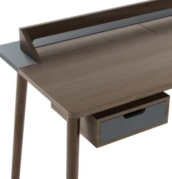 Bureau en noyer et tiroir gris ardoise Honoré - Hartô