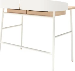Bureau en placage chêne et métal blanc 100 x 60 x 81,5 cm Victor - Hartô