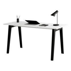 Bureau en plastique recyclé blanc 150 x 70 cm piètements noirs New Modern -Tiptoe
