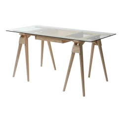 Bureau en verre et chêne Arco - Design House Stockholm
