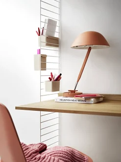 Bureau modulable en chêne et acier blanc 140 x 200 x 58 cm Combinaison B - String furniture
