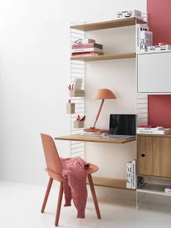 Bureau modulable en chêne et acier blanc 140 x 200 x 58 cm Combinaison B - String furniture