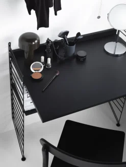 Bureau modulable en chêne et acier blanc 80 x 115 x 58 cm Combinaison H - String furniture