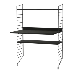 Bureau modulable en frêne et acier noir 80 x 115 x 58 cm Combinaison H - String furniture