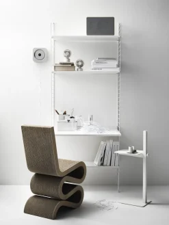 Bureau modulable en noyer et acier noir 80 x 200 x 58 cm Combinaison A - String furniture