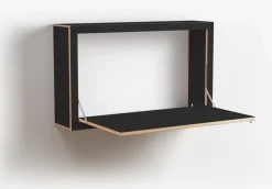 Bureau mural en bouleau teinté noir 100x60x20cm Fläpps Box - Ambivalenz