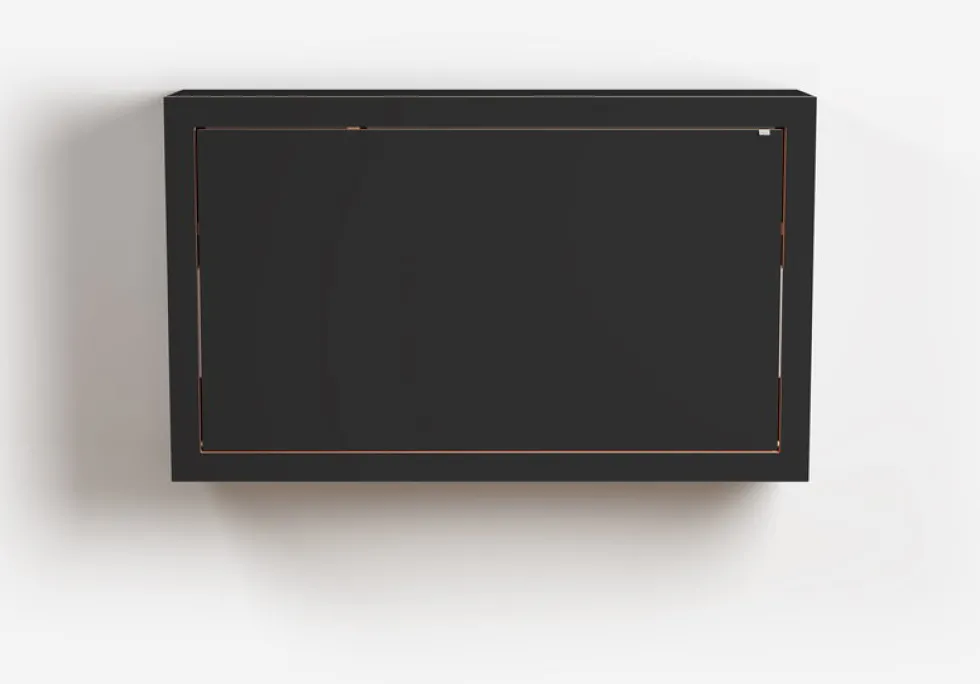 Bureau mural en bouleau teinté noir 100x60x20cm Fläpps Box - Ambivalenz