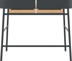 Bureau placage chêne naturel et métal noir 100 x 60 x 81,5 cm Victor - Hartô