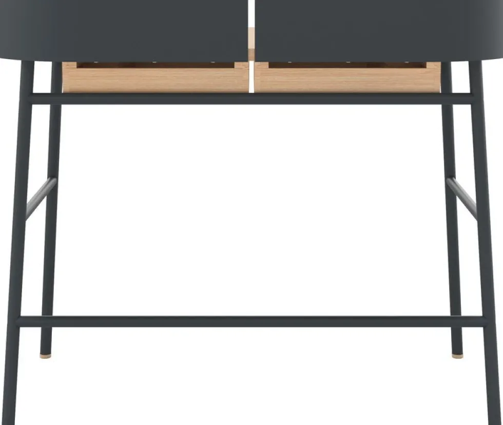 Bureau placage chêne naturel et métal noir 100 x 60 x 81,5 cm Victor - Hartô