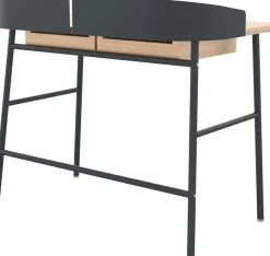 Bureau placage chêne naturel et métal noir 100 x 60 x 81,5 cm Victor - Hartô