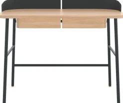 Bureau placage chêne naturel et métal noir 100 x 60 x 81,5 cm Victor - Hartô
